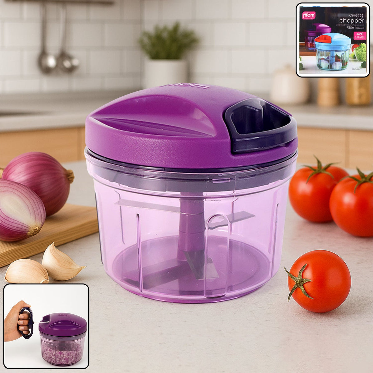 Vegetable Chopper 750 ml — Pull Cord