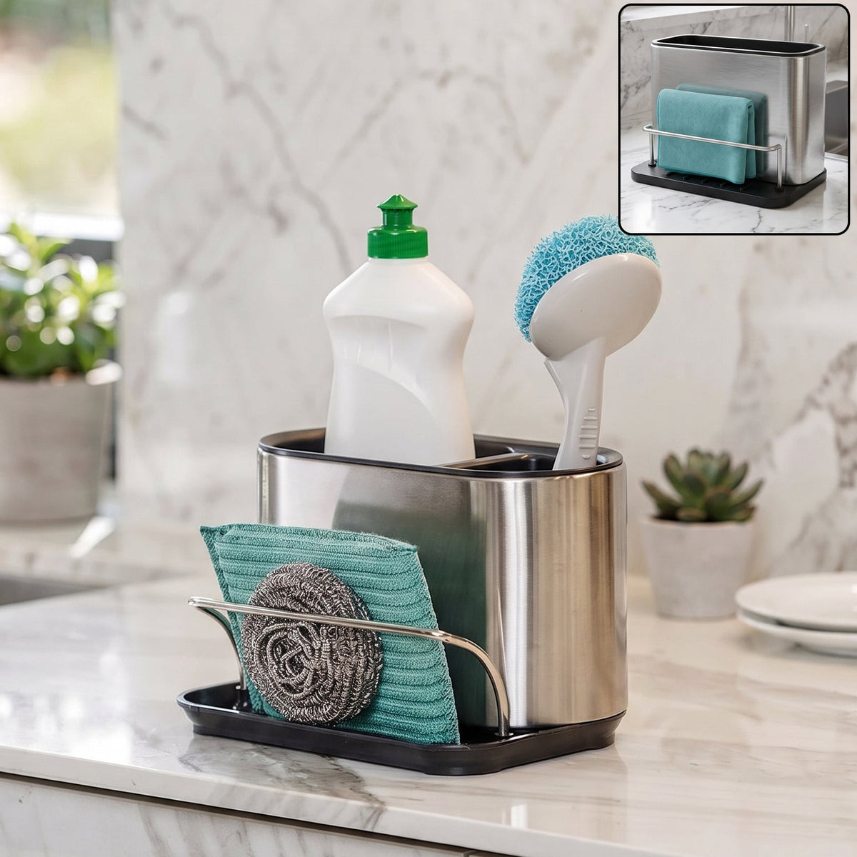 Stainless Steel Sink Caddy Organiser Rack