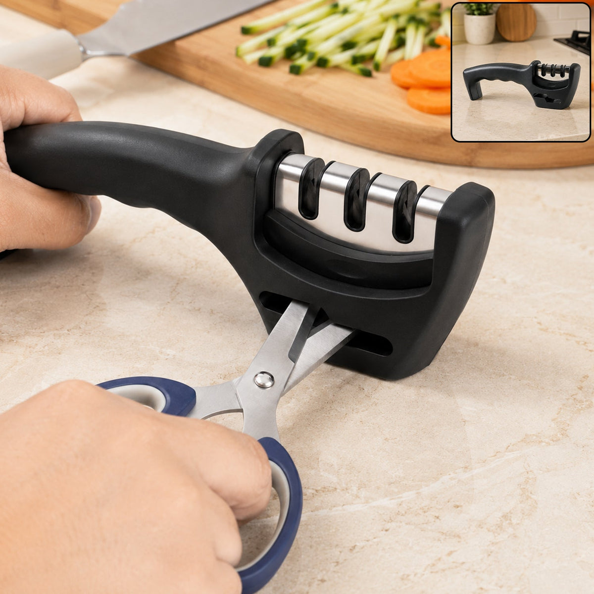 Three-Stage Manual Knife Sharpener
