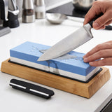 Double-Sided Whetstone Sharpening Set with Base — view 3