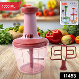 Push Chopper 1000 ml — Stainless Steel Blades — view 7
