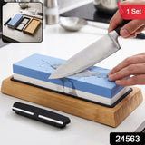 Double-Sided Whetstone Sharpening Set with Base — view 8